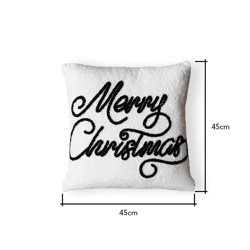 Merry Christmas Tufted Cushion, Natural - Image 5