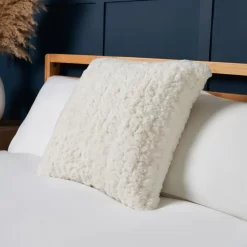 Boucle Faux Fur Cushion, Cream