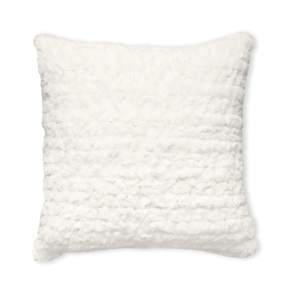 Boucle Faux Fur Cushion, Cream - Image 2