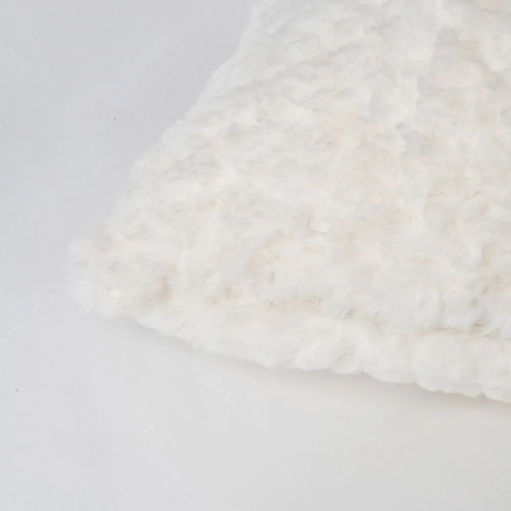Boucle Faux Fur Cushion, Cream - Image 3