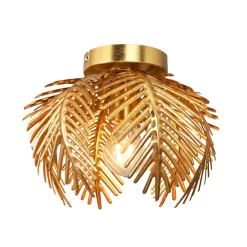 Brookby Flush Ceiling Light, Satin Brass