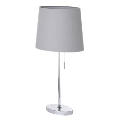 Bryant Oval Table Lamp With Grey Shade, Chrome