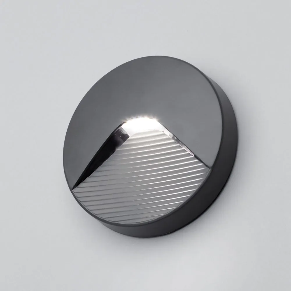 Burray LED Round Surface Brick Wall Light, Anthracite - Image 3