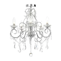 Daphne 5 Light Bathroom Chandelier, Chrome
