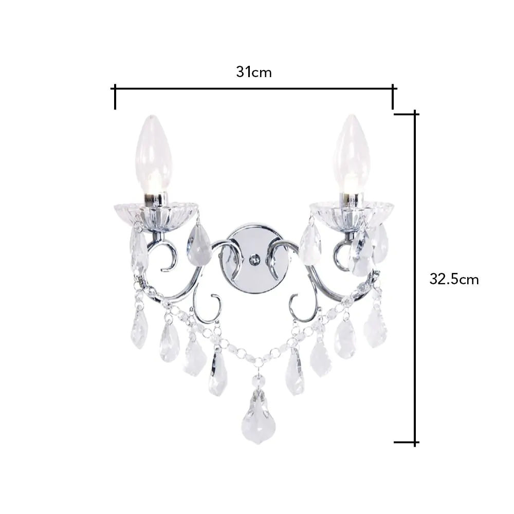 Daphne Bathroom Wall Light, Chrome - Image 8