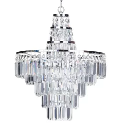 Aurora Crystal Bar Chandelier, Chrome