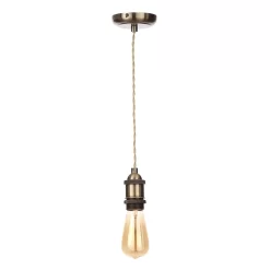 Industrial Style Champagne Cable Ceiling Pendant, Antique Brass