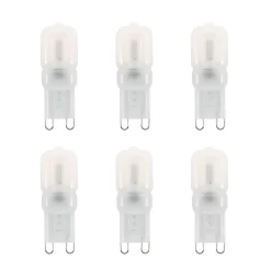 6 Pack Of 2.5 Watt G9 LED Capsule Lamps 3000K, Warm White