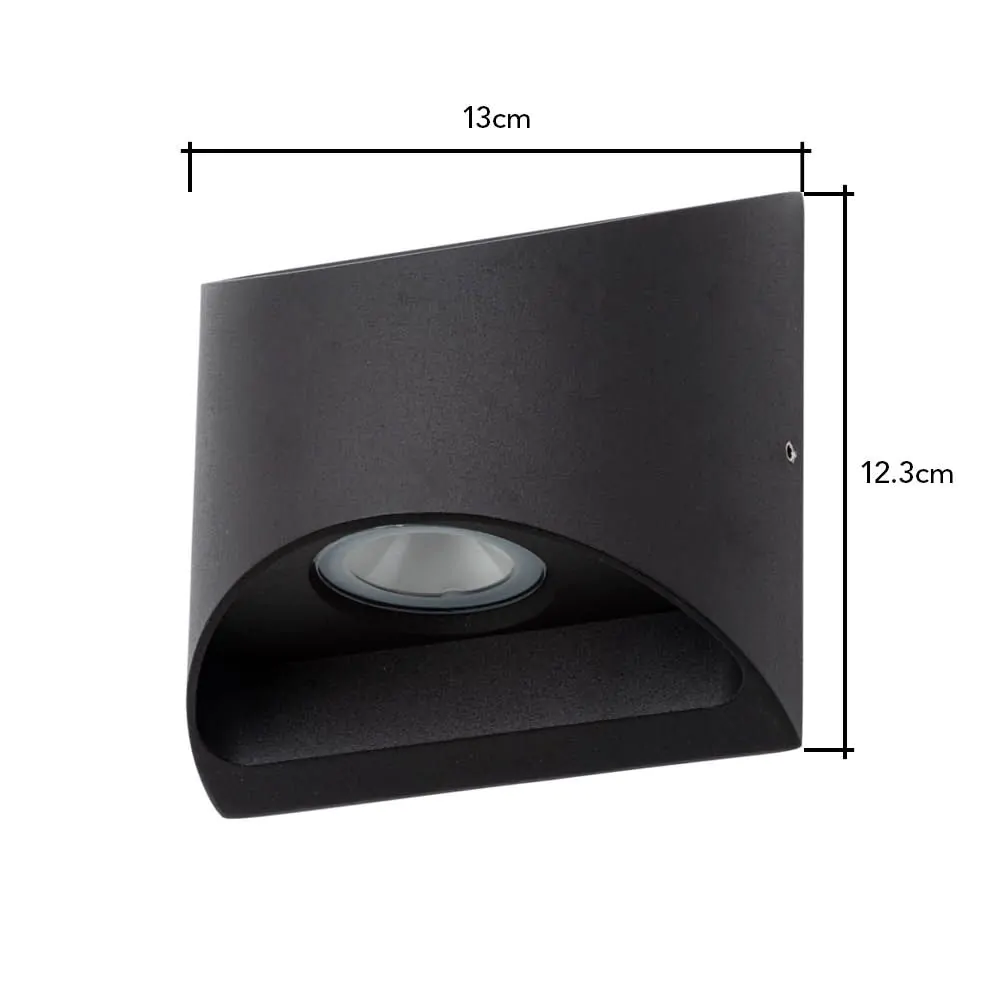 Oscar Outdoor LED Up And Down Wall Light, Black - Image 6