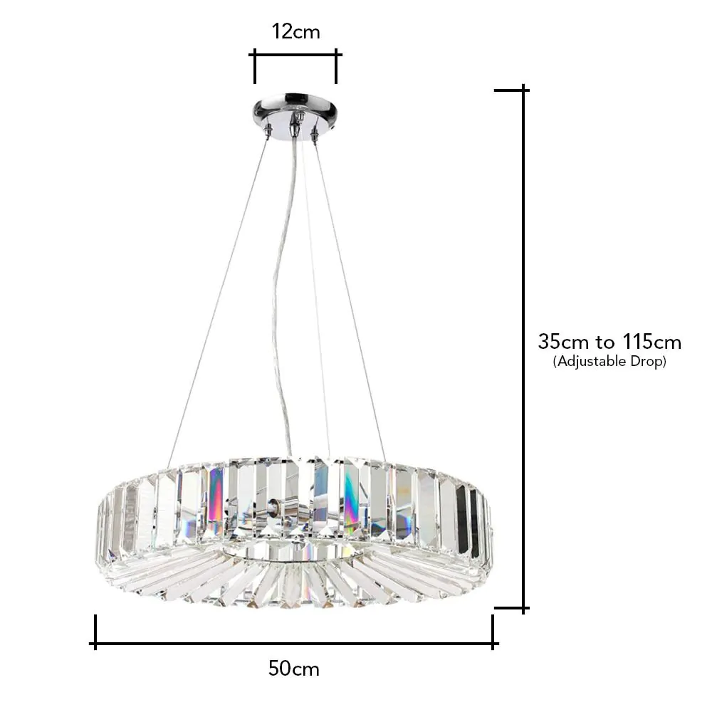 Renee Crystal Pendant, Chrome - Image 4