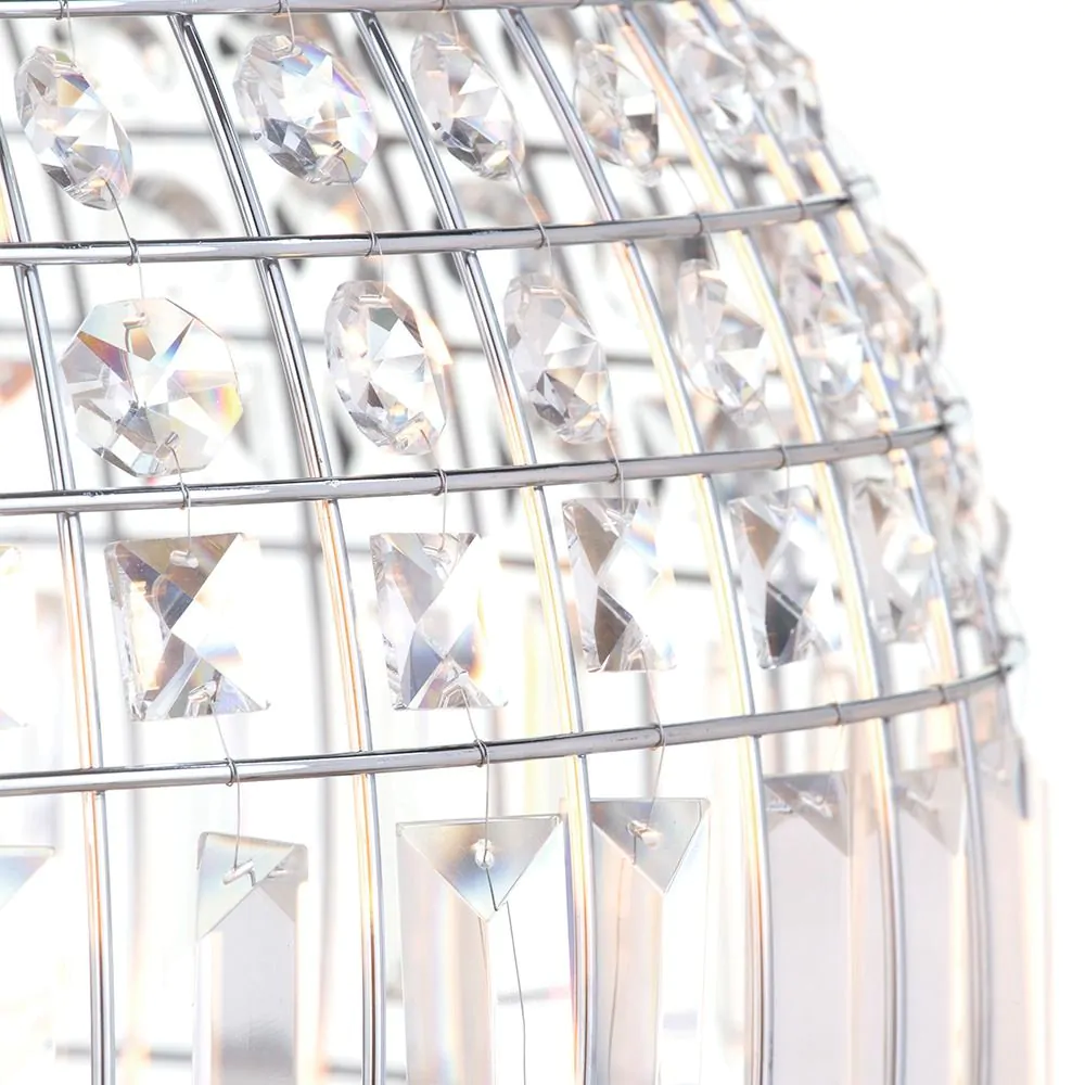 Large Ursula Crystal Ball Pendant, Chrome - Image 7