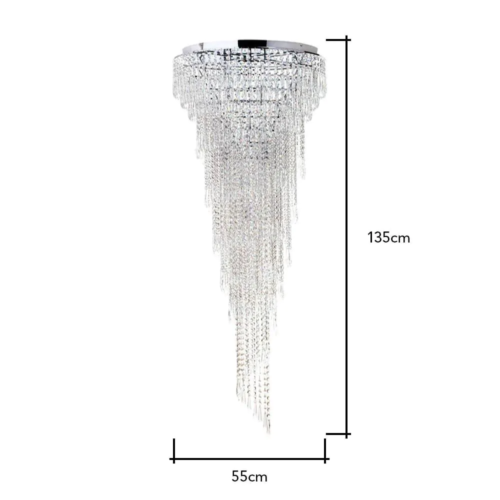 Leila Crystal Flush Ceiling Light, Chrome - Image 7