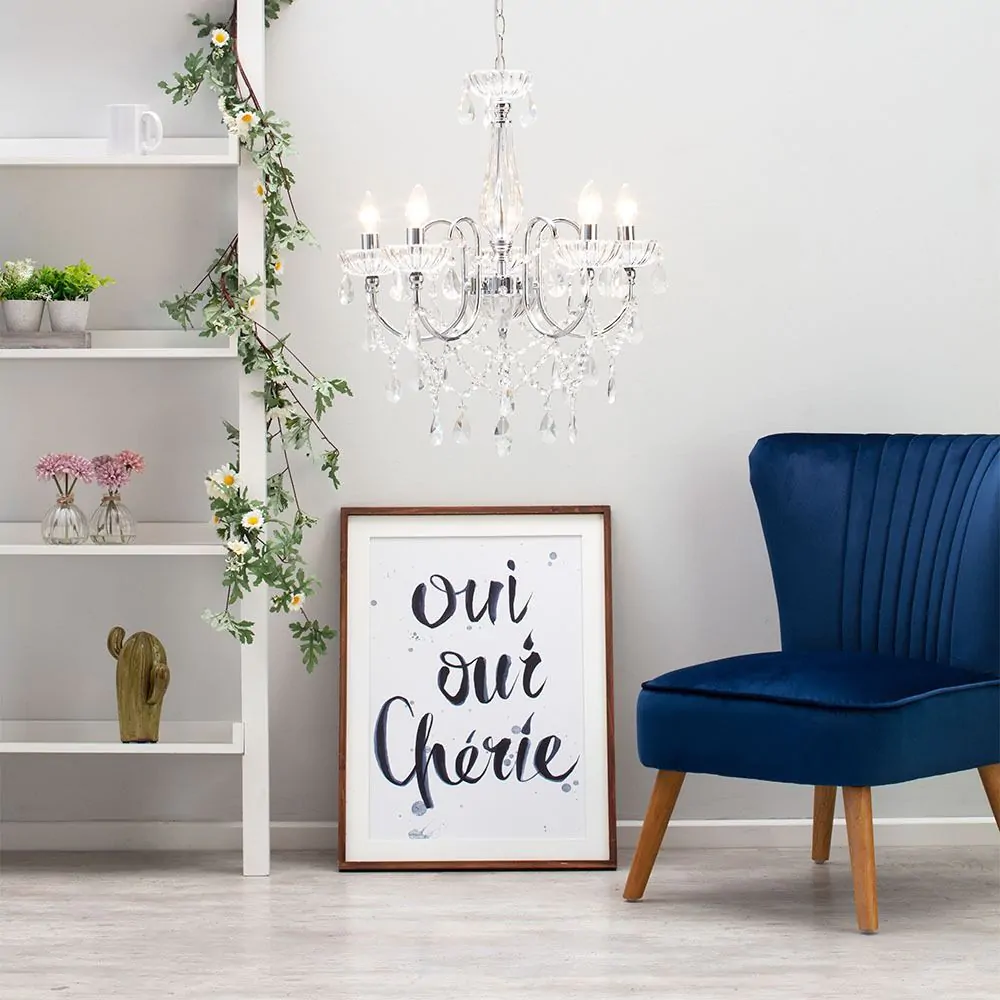 Edith Chandelier, Chrome - Image 2