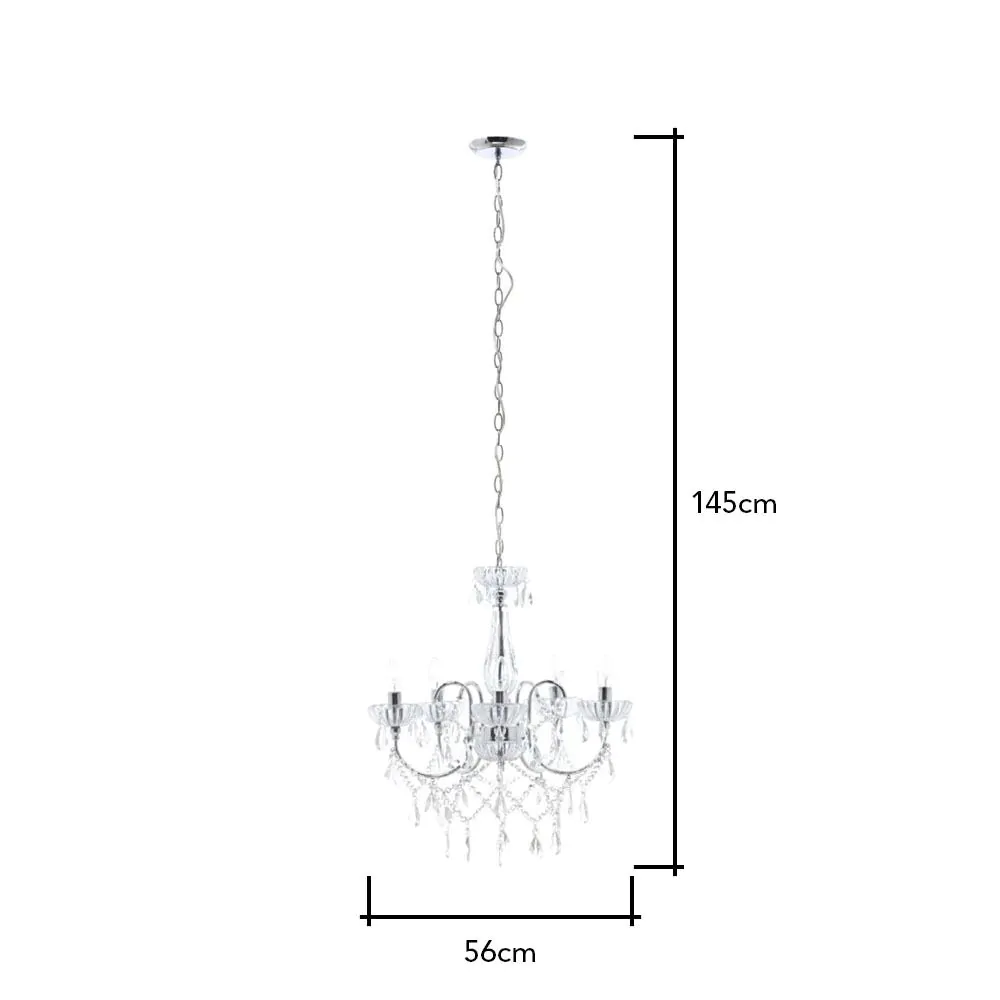 Edith Chandelier, Chrome - Image 8