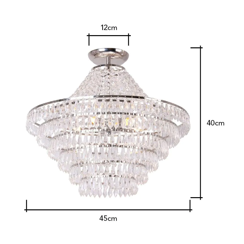 Ivy Flush Ceiling Light, Chrome - Image 4