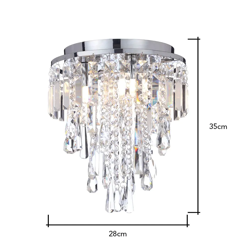 Bresna 3 Light Medium Flush, Chrome - Image 6