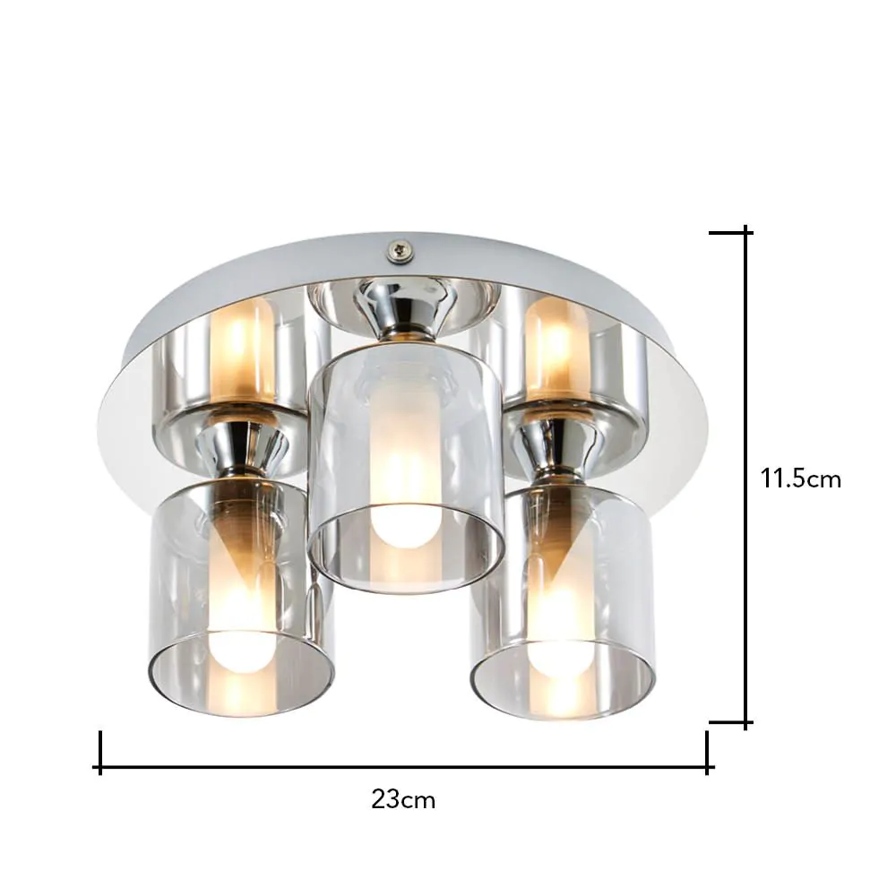 Noah Bathroom Flush Ceiling Plate, Chrome - Image 6