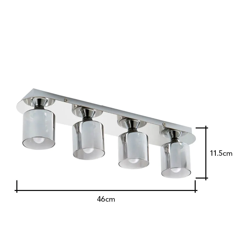 Noah Bathroom Flush Ceiling Bar, Chrome - Image 6