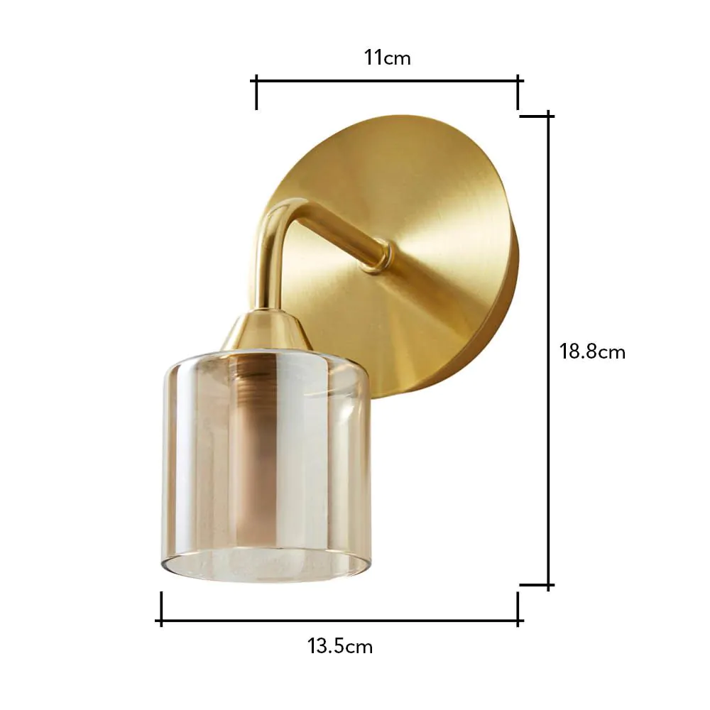 Noah Bathroom Wall Light, Satin Brass - Image 6