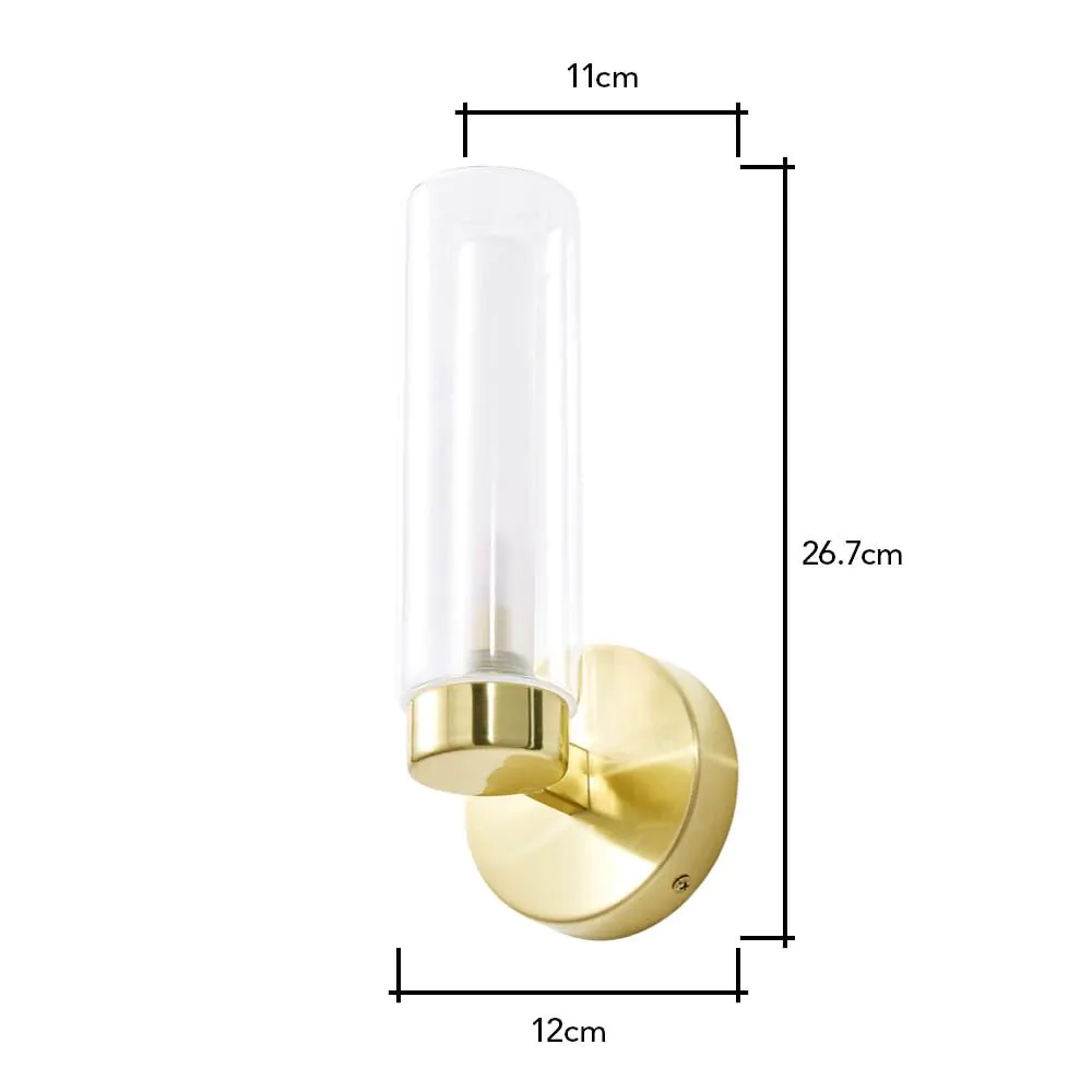 Riona Bathroom Wall Light, Satin Brass - Image 6
