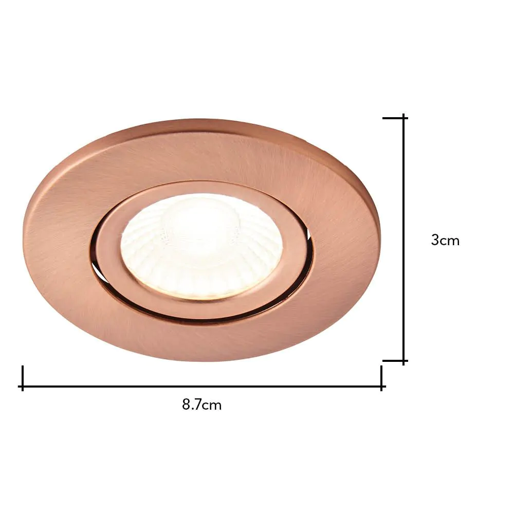 3 Pack Of Ruva Fire Rated LED IP65 Downlight, Antique Copper - Image 6