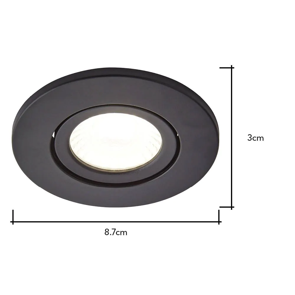 3 Pack Of Ruva Fire Rated LED IP65 Downlight, Satin Black - Image 7