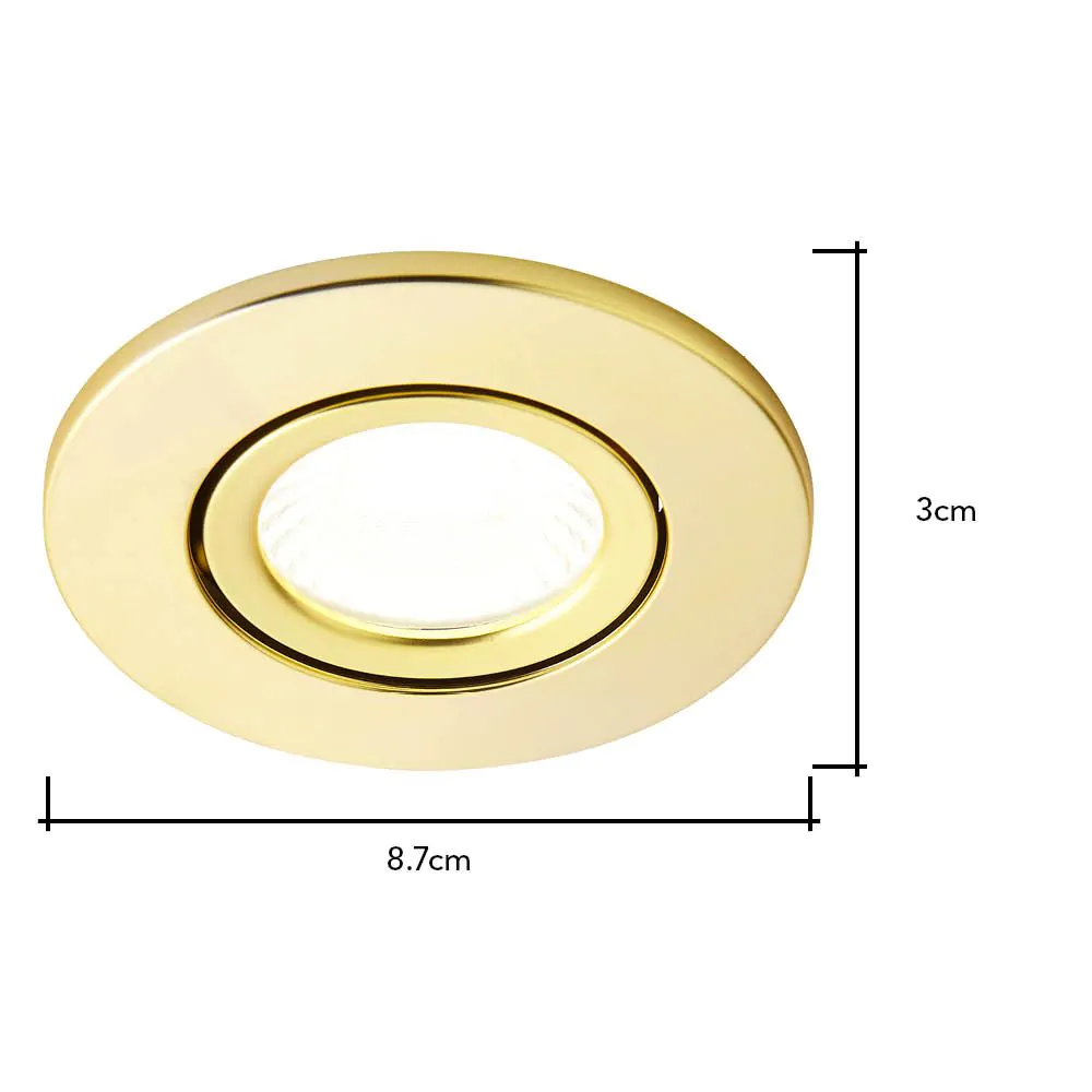 Cal Fire Rated LED IP65 Downlight, Satin Brass - Image 7