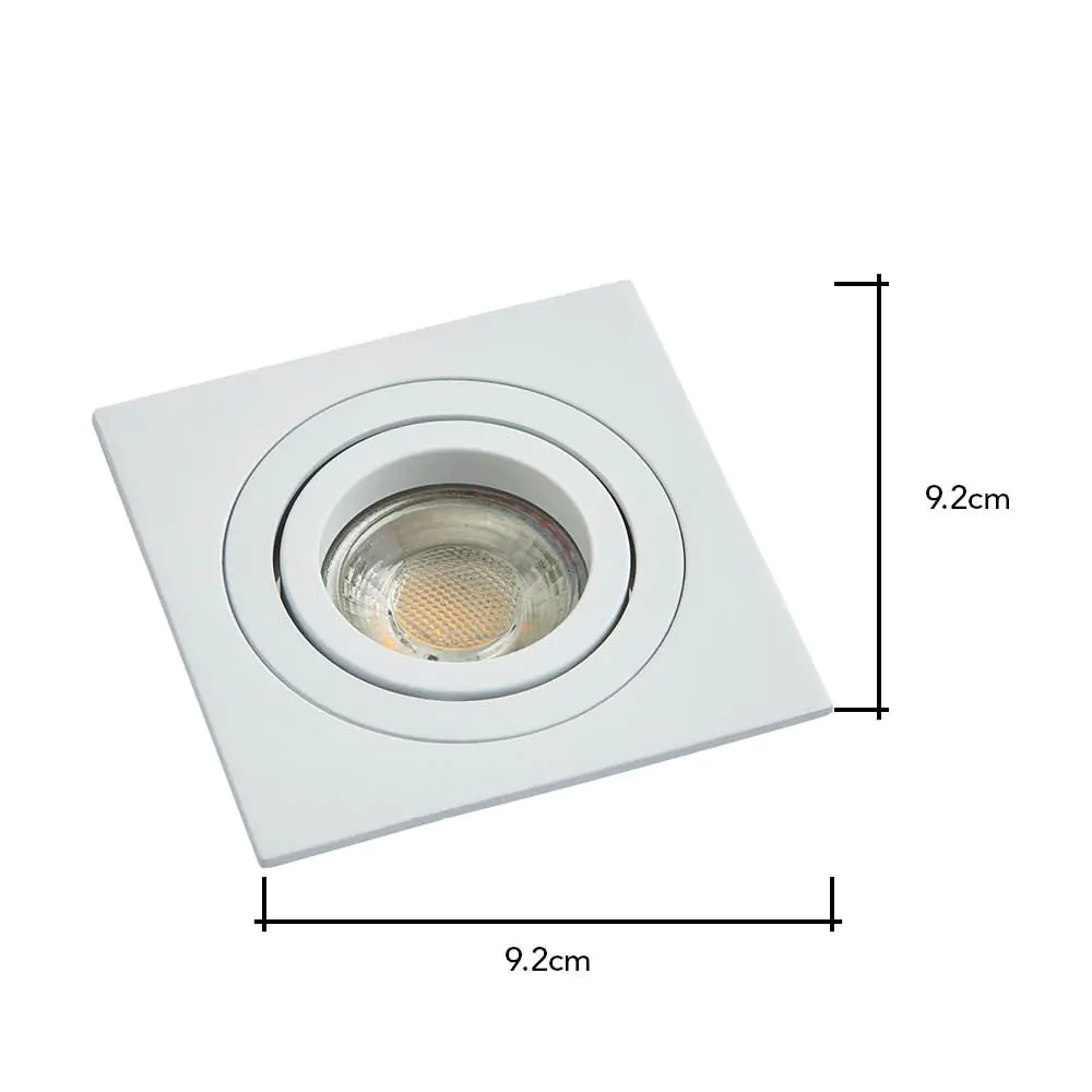 Faina Adjustable Square Recessed Downlight, White - Image 6