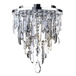 Jennifer Flush Ceiling Light With Mixed Cut Glass, Chrome