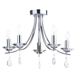 Bugsy Flush Ceiling Light, Chrome
