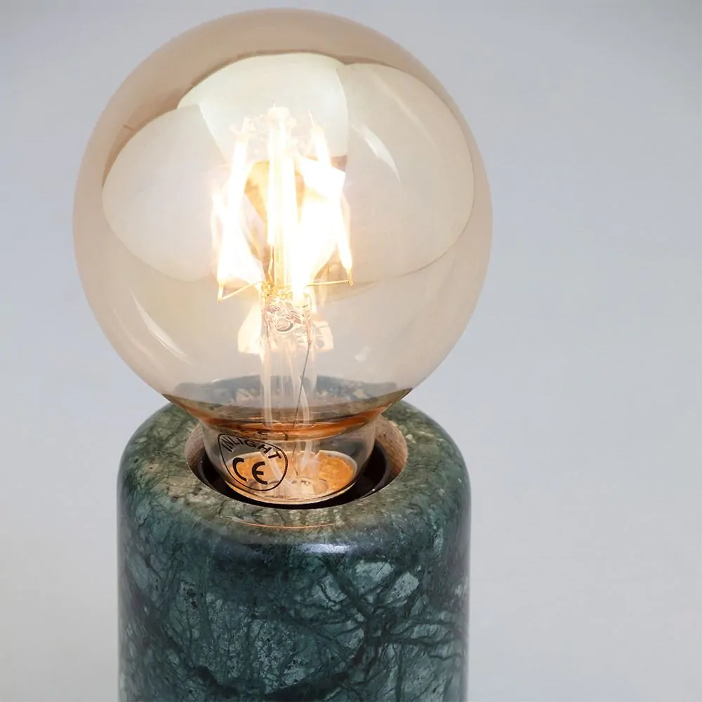 Romano Marble E27 Vessel Table Lamp With 80mm Bulb, Green - Image 5