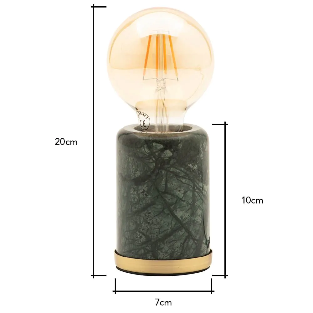 Romano Marble E27 Vessel Table Lamp With 80mm Bulb, Green - Image 7