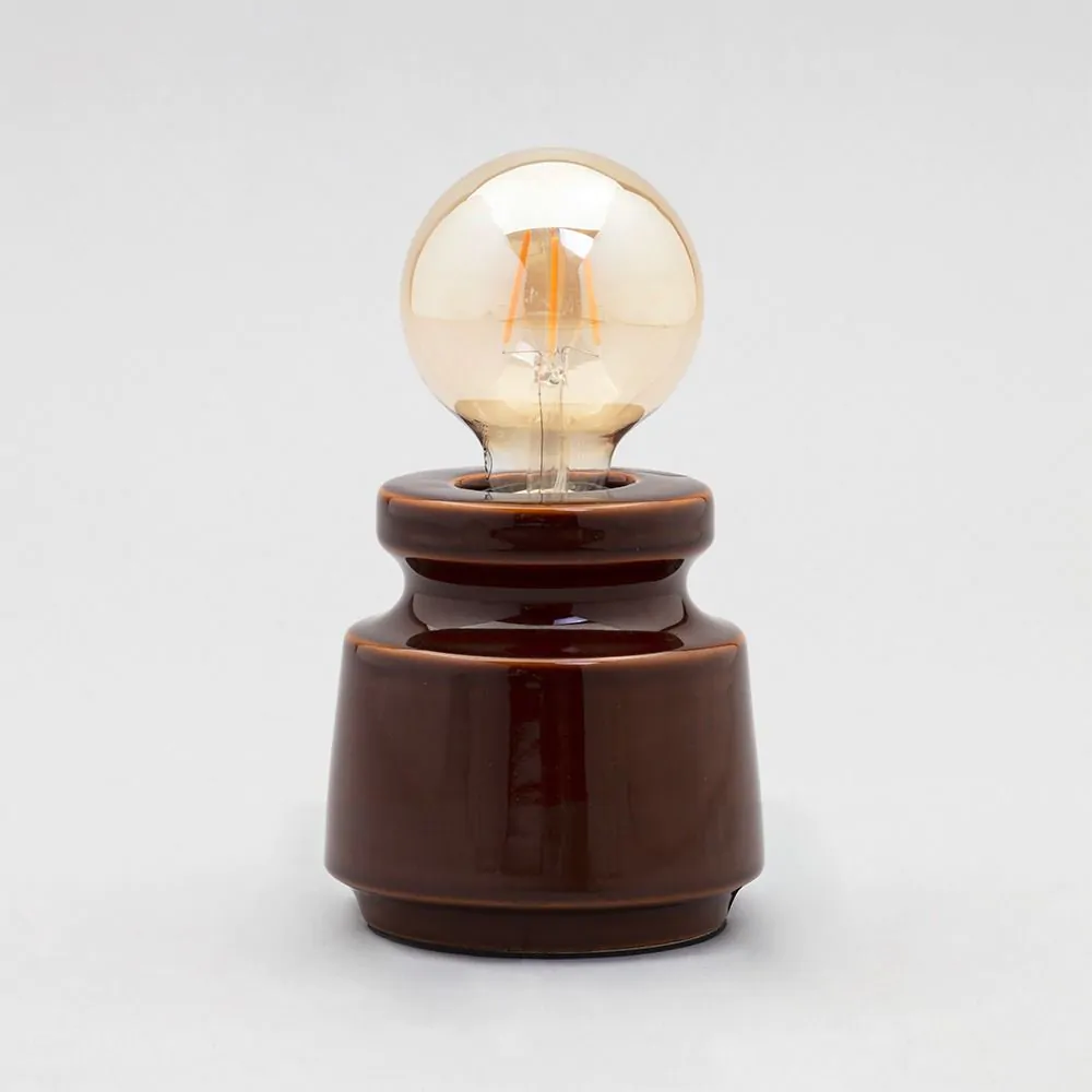 Tizzo Retro Vessel Table Lamp With 95mm Bulb, Dark Honey - Image 4