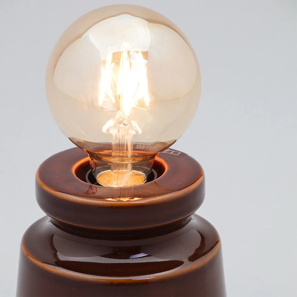 Tizzo Retro Vessel Table Lamp With 95mm Bulb, Dark Honey - Image 5