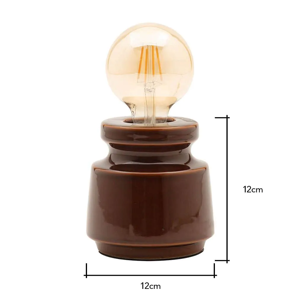 Tizzo Retro Vessel Table Lamp With 95mm Bulb, Dark Honey - Image 6