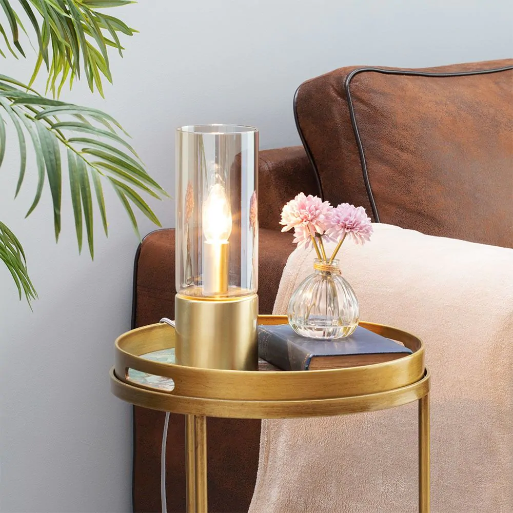 Tilly Touch Sensitive Table Lamp, Satin Brass - Image 2