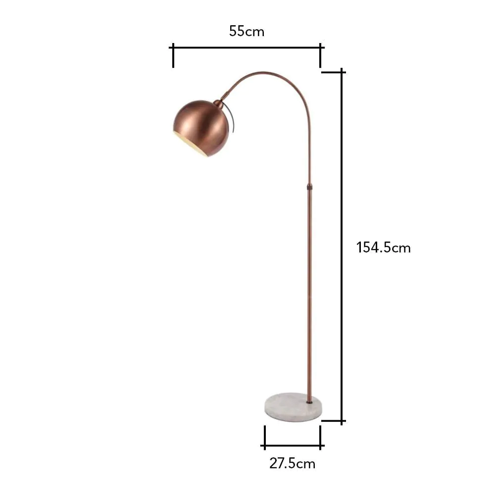 Benson Curved Floor Lamp, Copper - Image 7