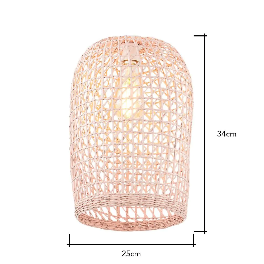 Woven Rattan Easyfit Shade, Matte Pink - Image 8
