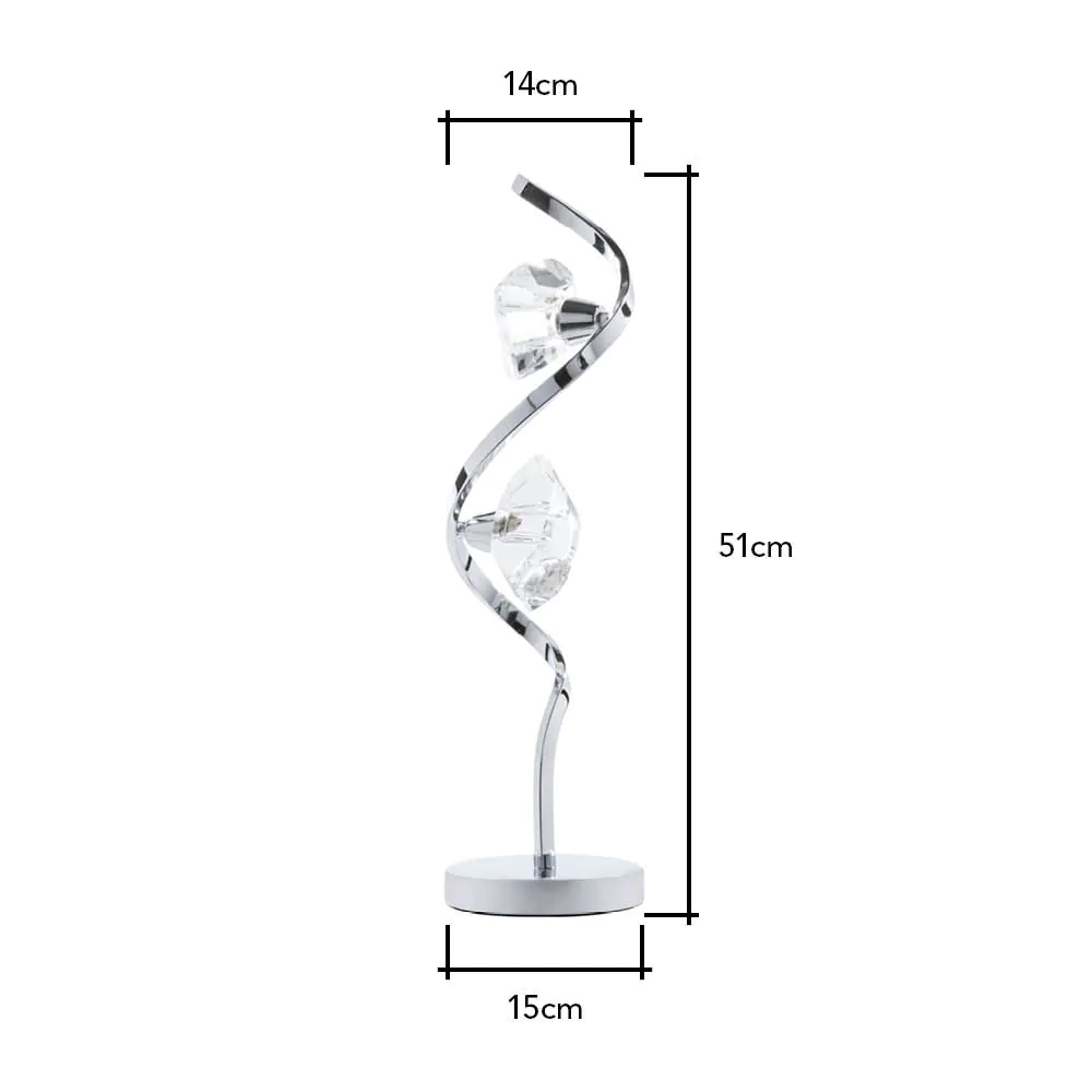 Bella Wavy Table Lamp, Chrome - Image 7