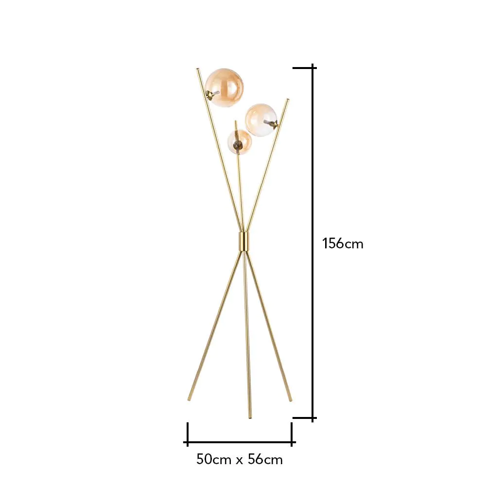 Lincoln Tripod Floor Lamp, Satin Brass - Image 8
