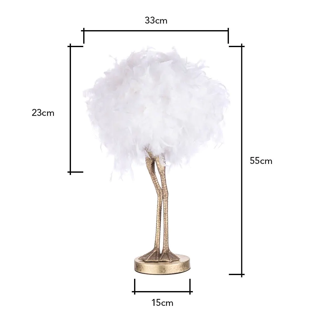 Ada Ostrich Legs Table Lamp, White And Gold - Image 7