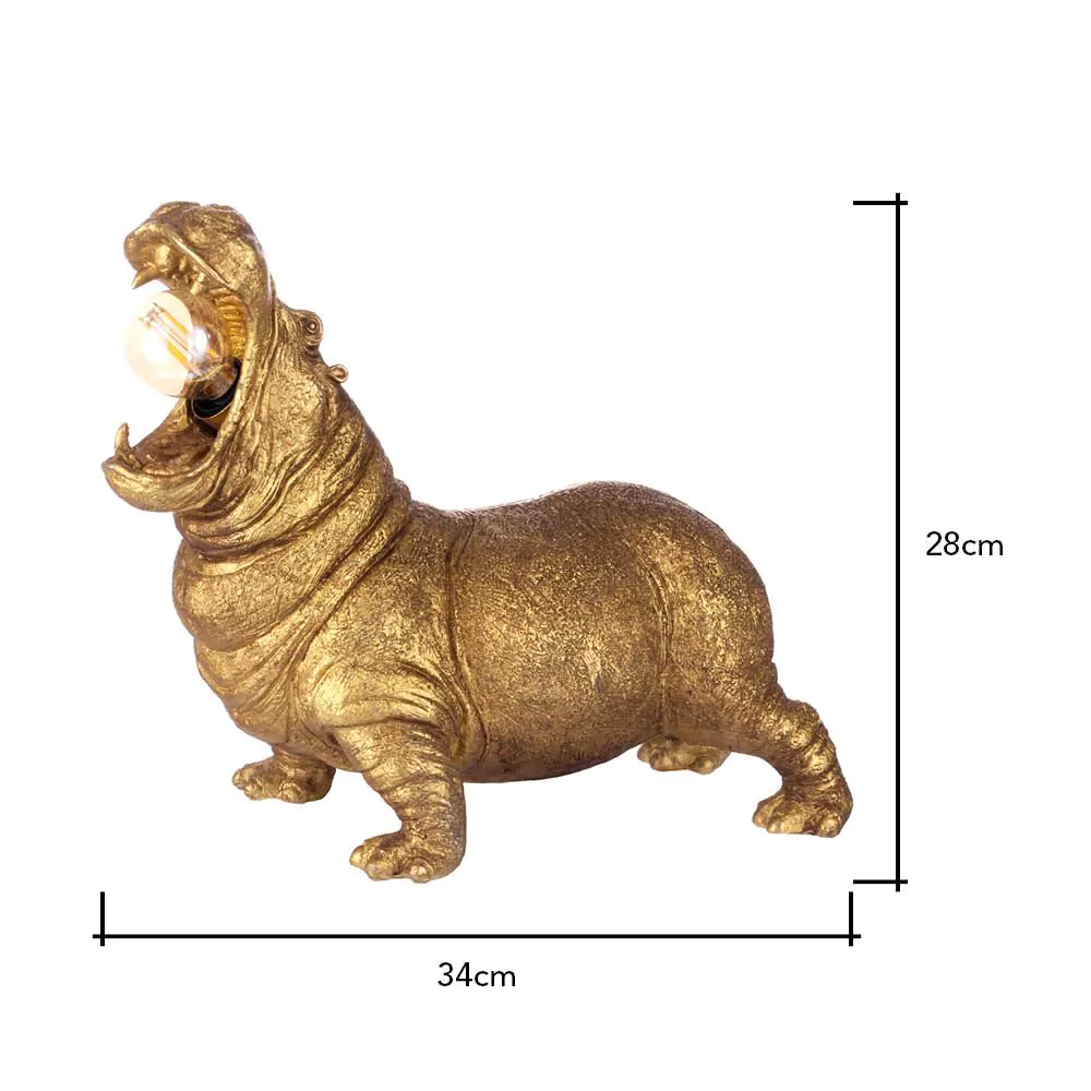 Bernard Hippo Table Lamp, Matte Gold - Image 6
