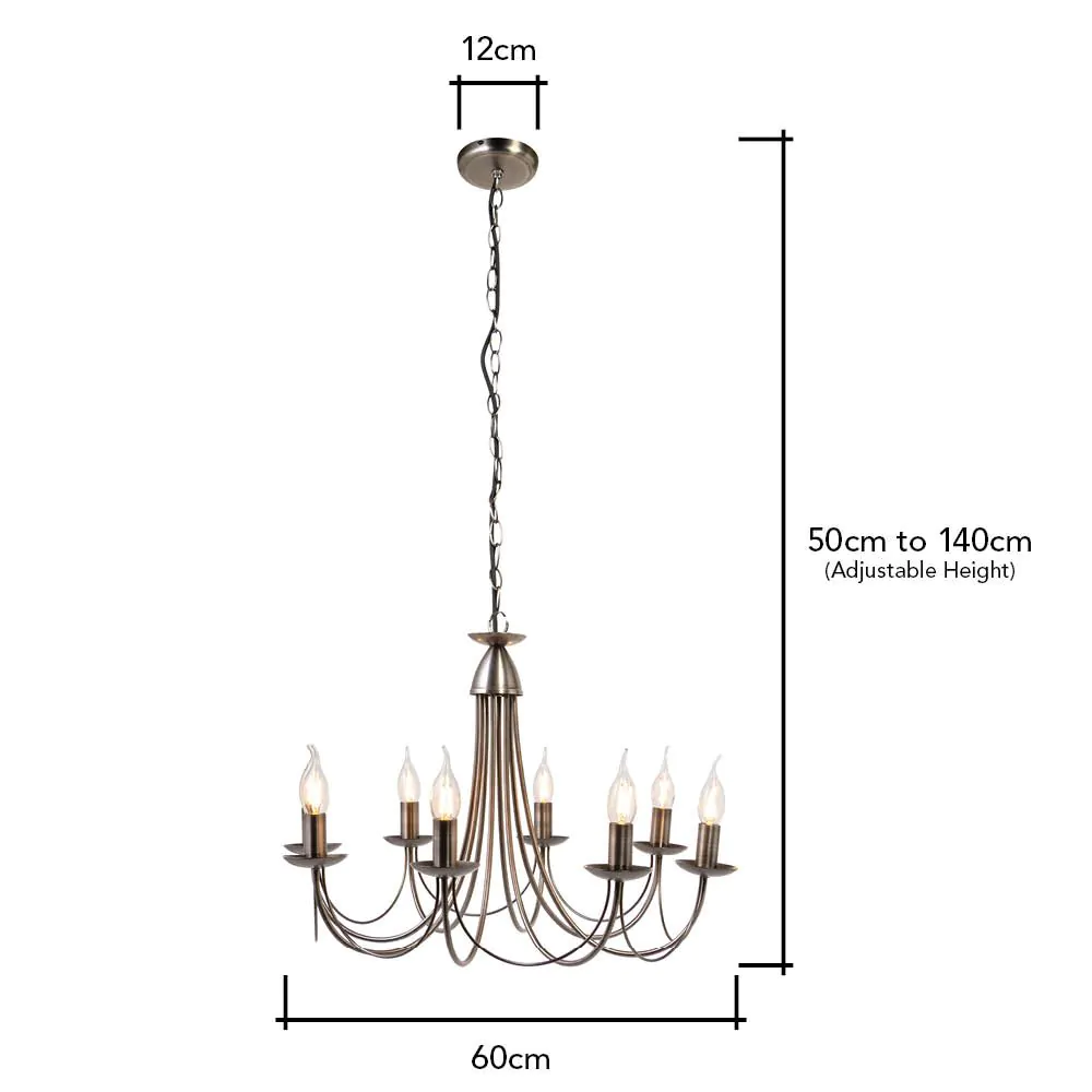 Marilyn 8 Light Chandelier, Pewter - Image 8
