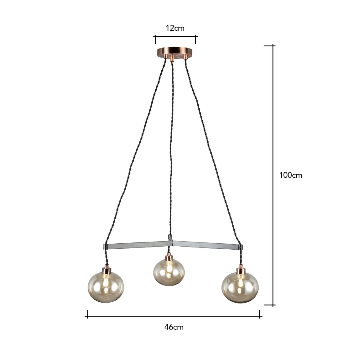 Juniper Medium Ceiling Pendant, Copper And Black - Image 7