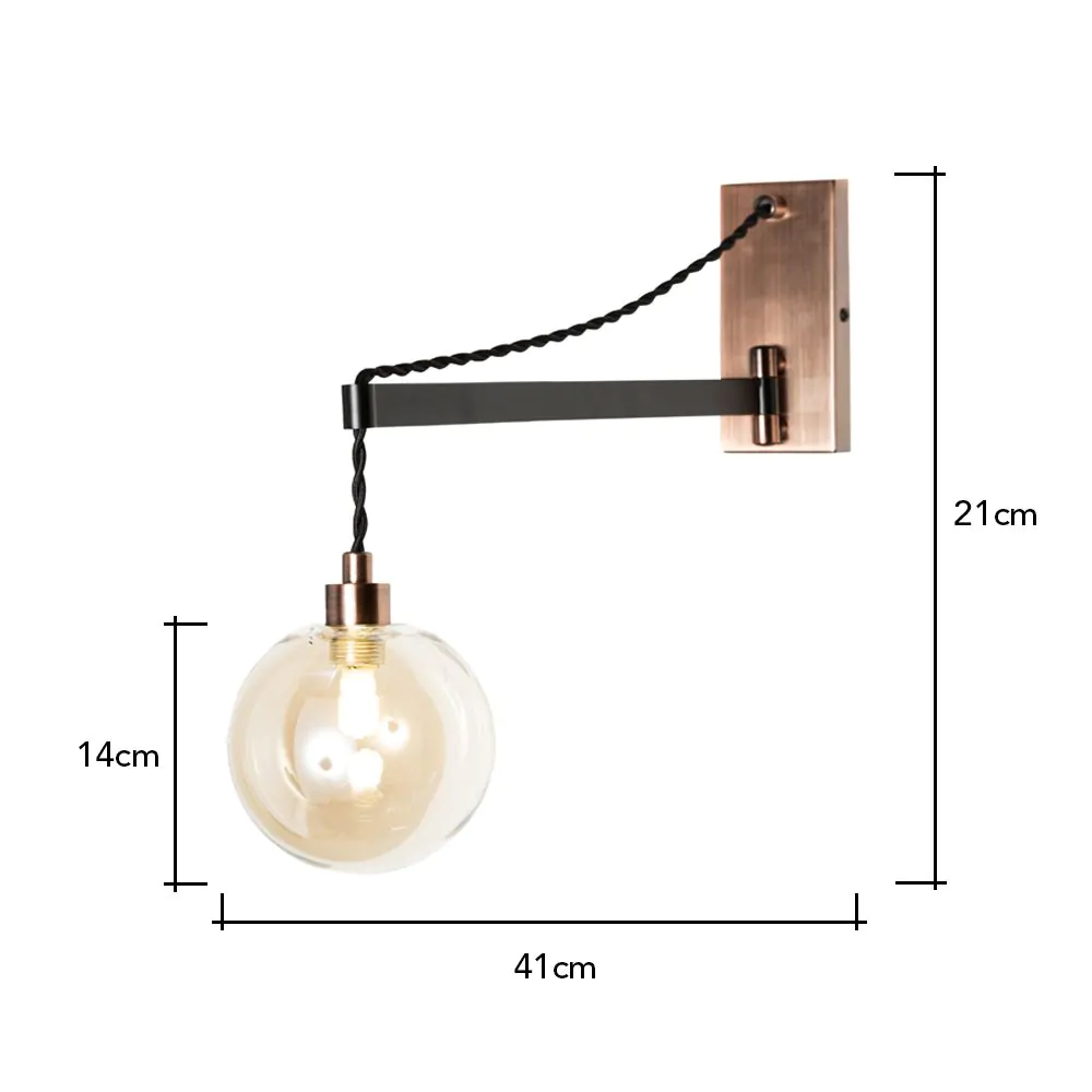 Juniper Wall Light, Copper And Black - Image 7