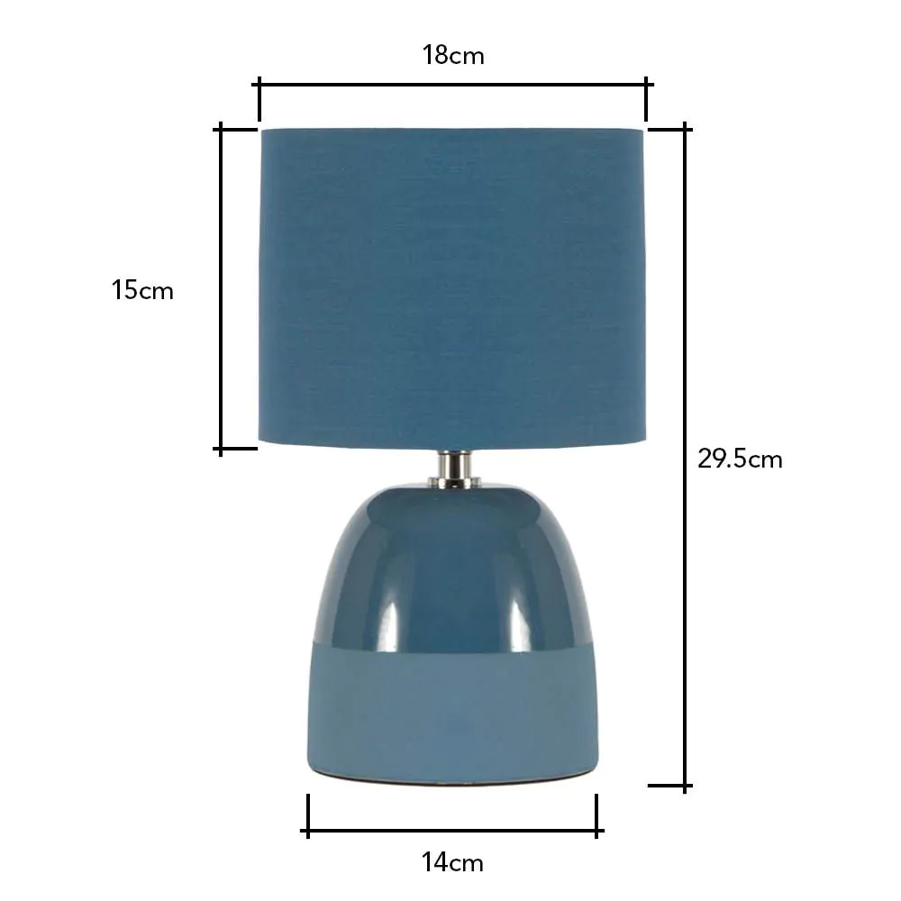 2 Pack Of Western Glaze Table Lamps With Shade, Blue - Image 6