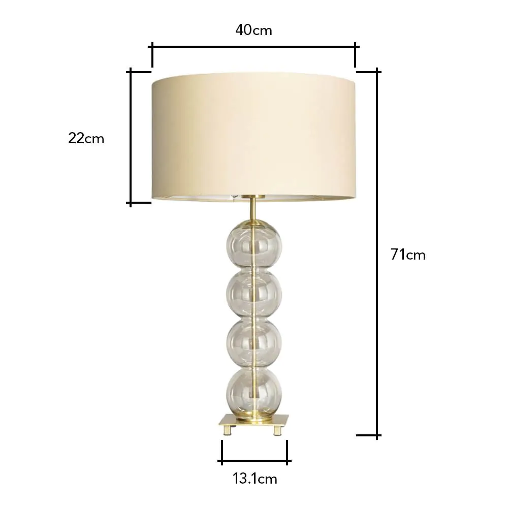 Metro Ball Stacked Table Lamp With Champagne Glass Base, Brass - Image 7