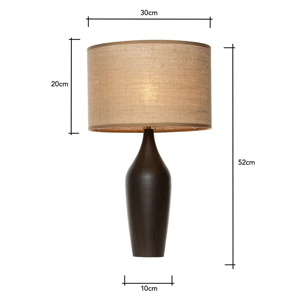 Eva Wooden Base Table Lamp, Natural - Image 6