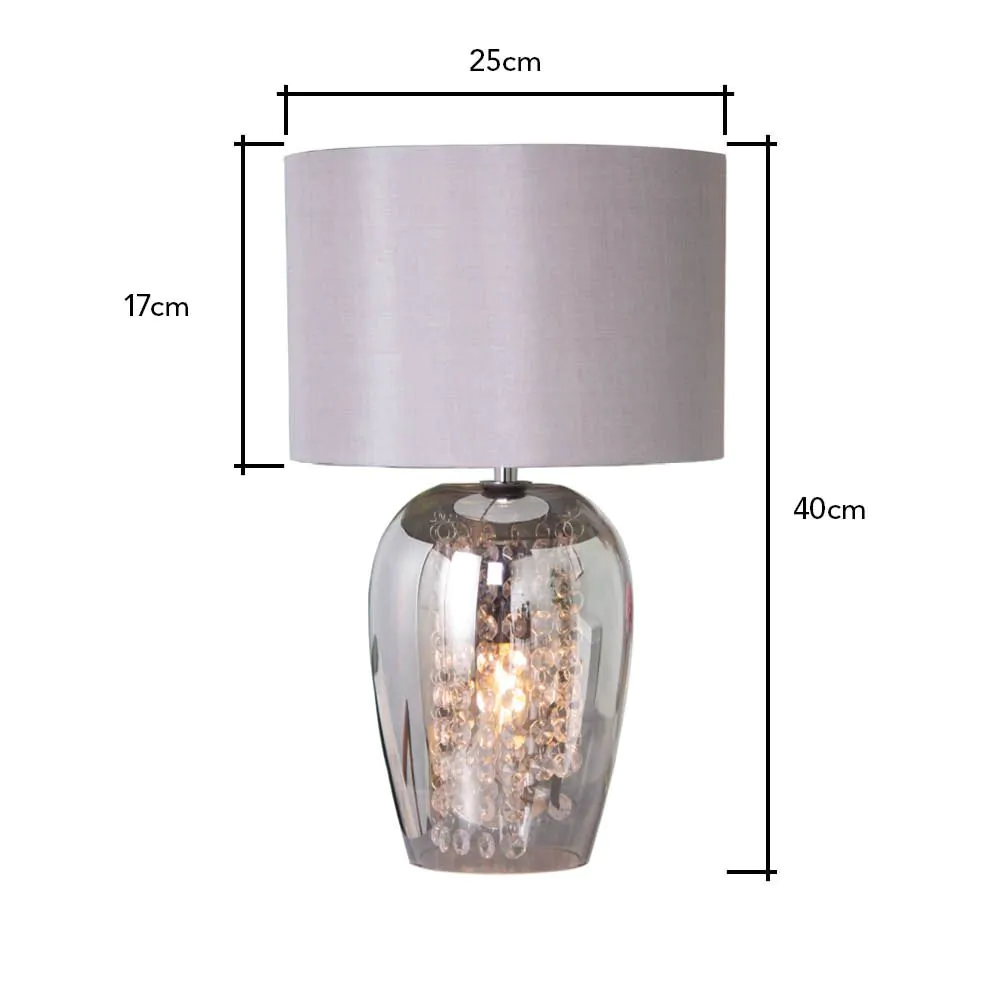 Sophia Smoked Glass Table Lamp, Grey - Image 6