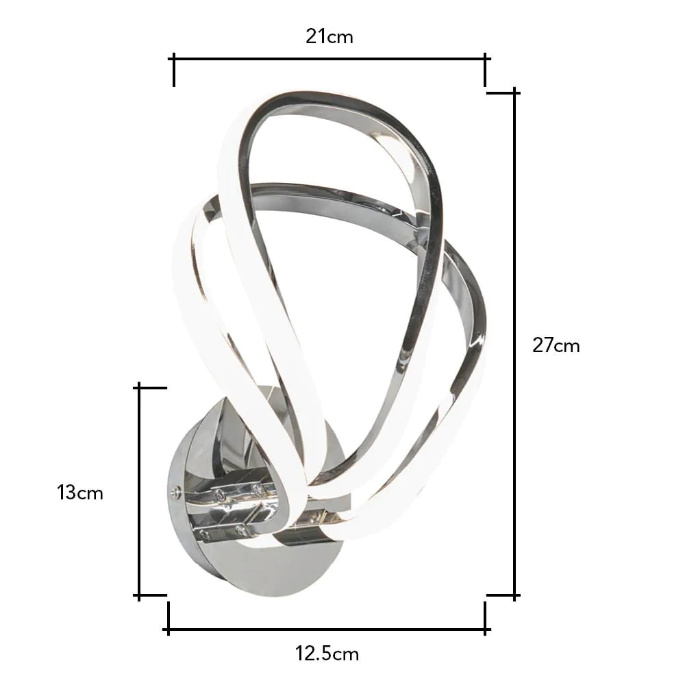 Alvar Overlapped Petals LED Wall Light, Chrome - Image 8